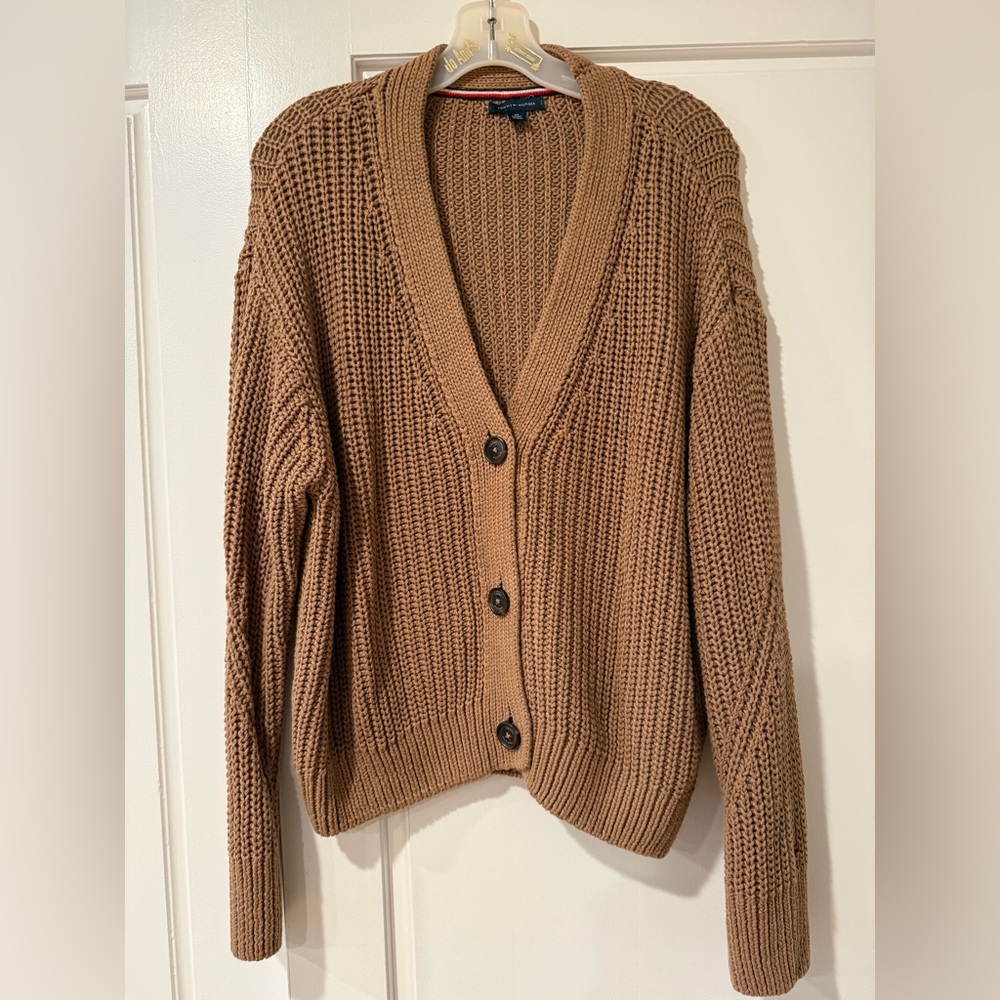 Tommy Hilfiger Slouchy Brown Knit Cardigan